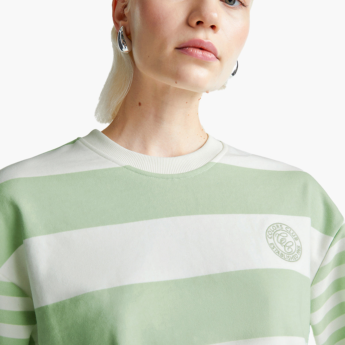 United Colors Of Benetton Woman Striped Crew Neck Hoodie | LEVISONS