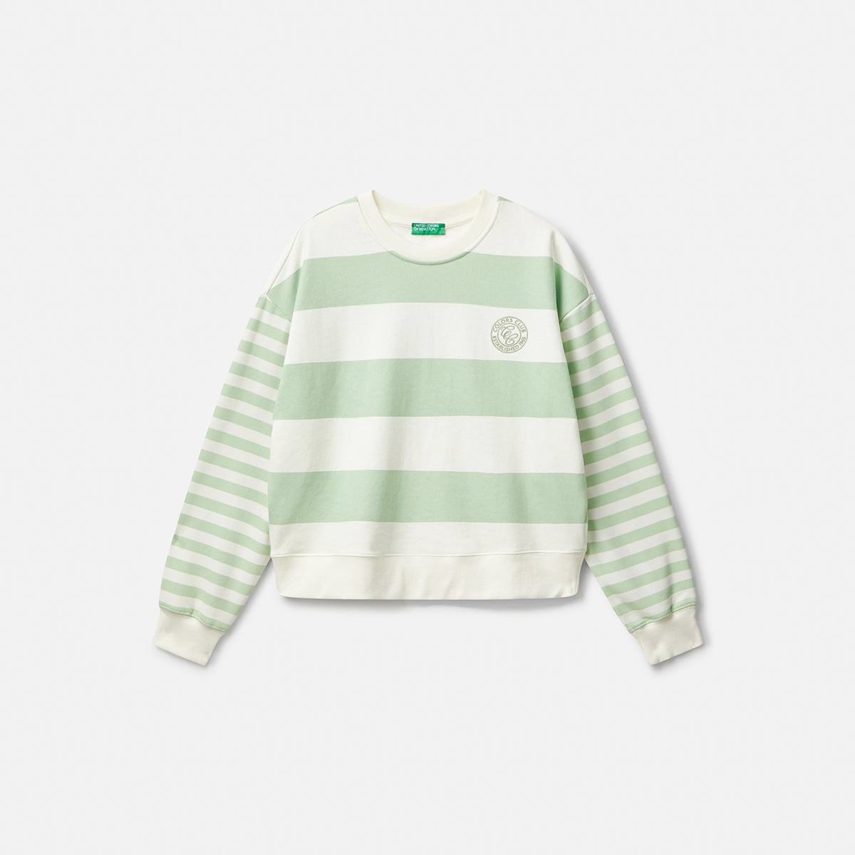 United Colors Of Benetton Woman Striped Crew Neck Hoodie | LEVISONS