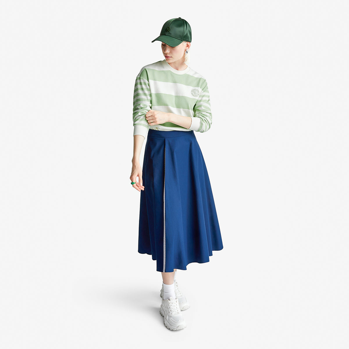 United Colors Of Benetton Woman Striped Crew Neck Hoodie | LEVISONS