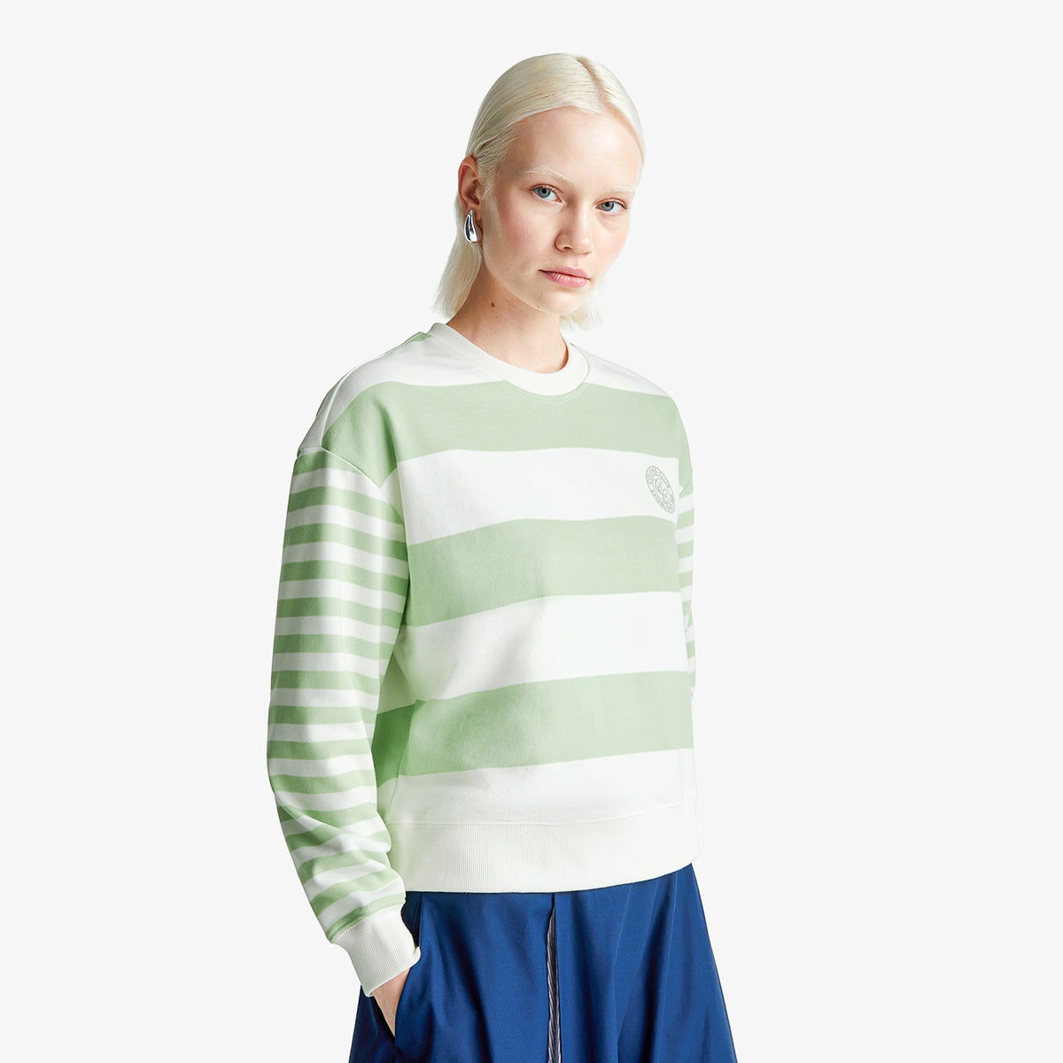 United Colors Of Benetton Woman Striped Crew Neck Hoodie | LEVISONS