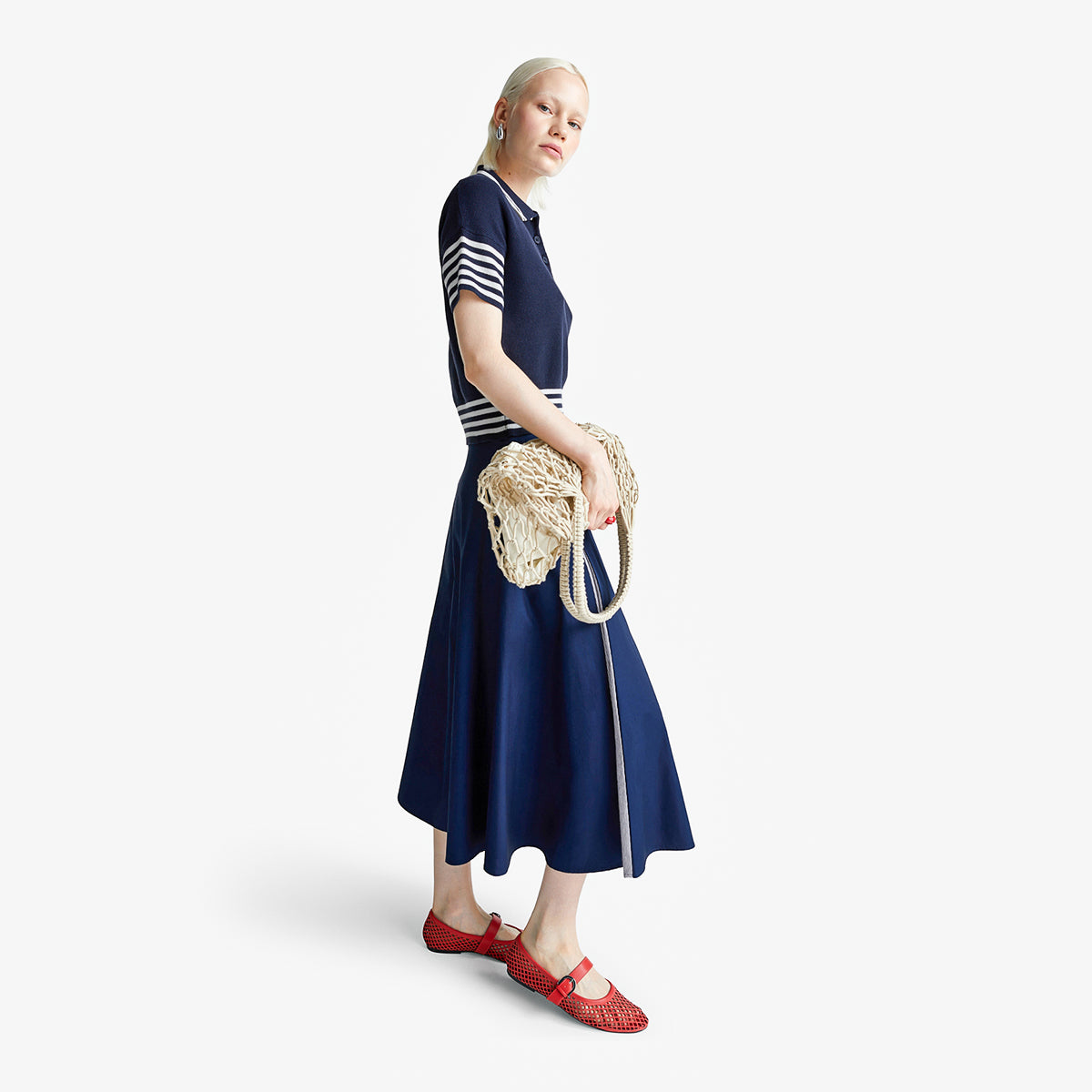 United Colors Of Benetton Woman Midi Skirt With Stripe Insert | LEVISONS