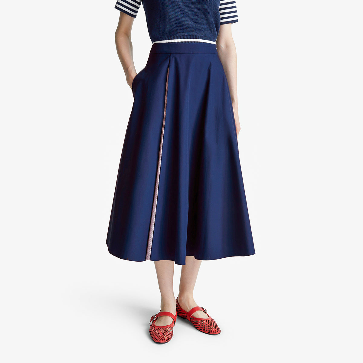 United Colors Of Benetton Woman Midi Skirt With Stripe Insert | LEVISONS