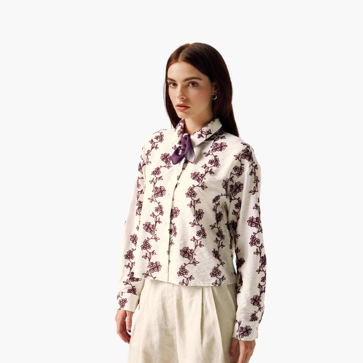 United Colors Of Benetton Woman Shirt With Flower Embroidery | LEVISONS