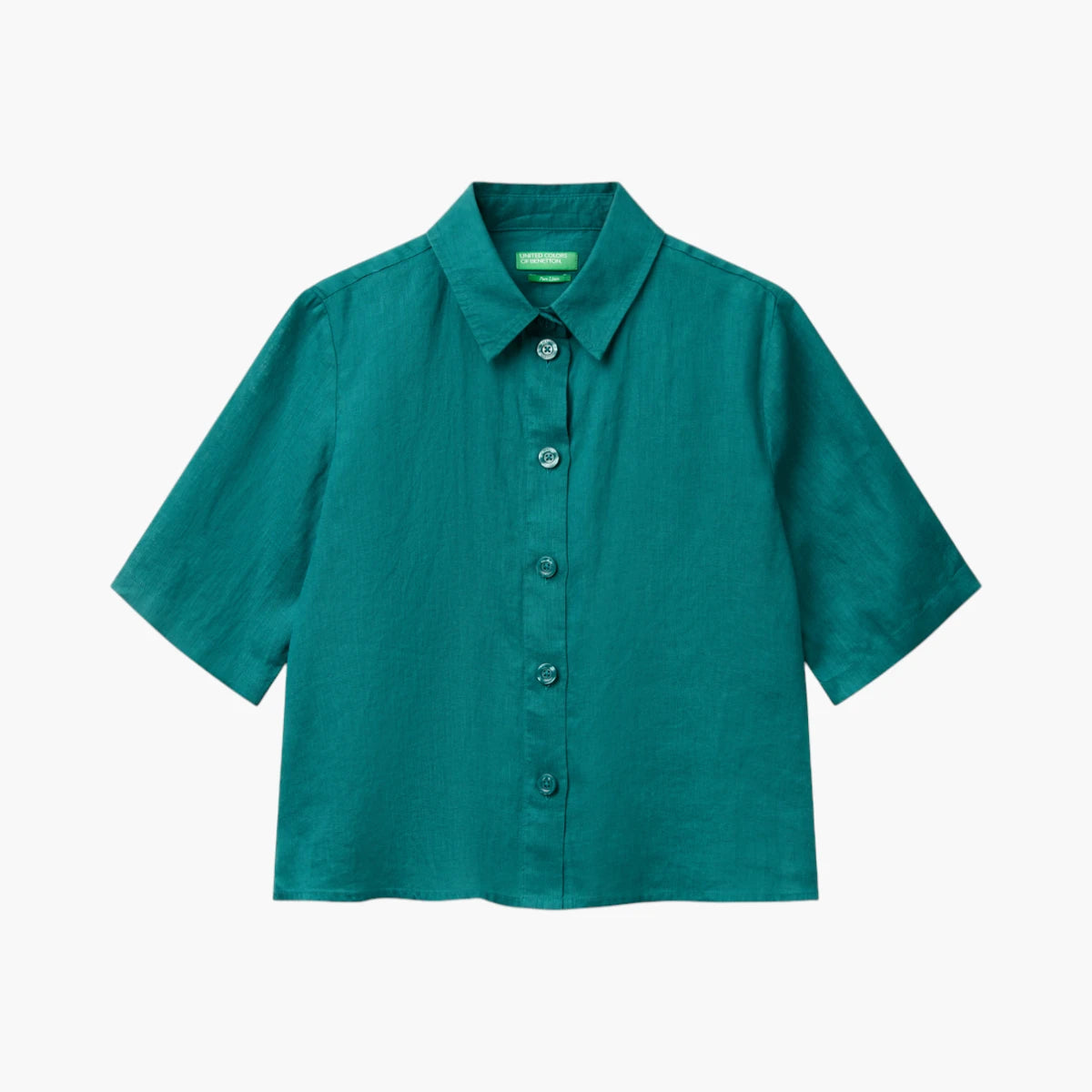 United Colors Of Benetton Woman Short Shirt In Pure Linen | LEVISONS