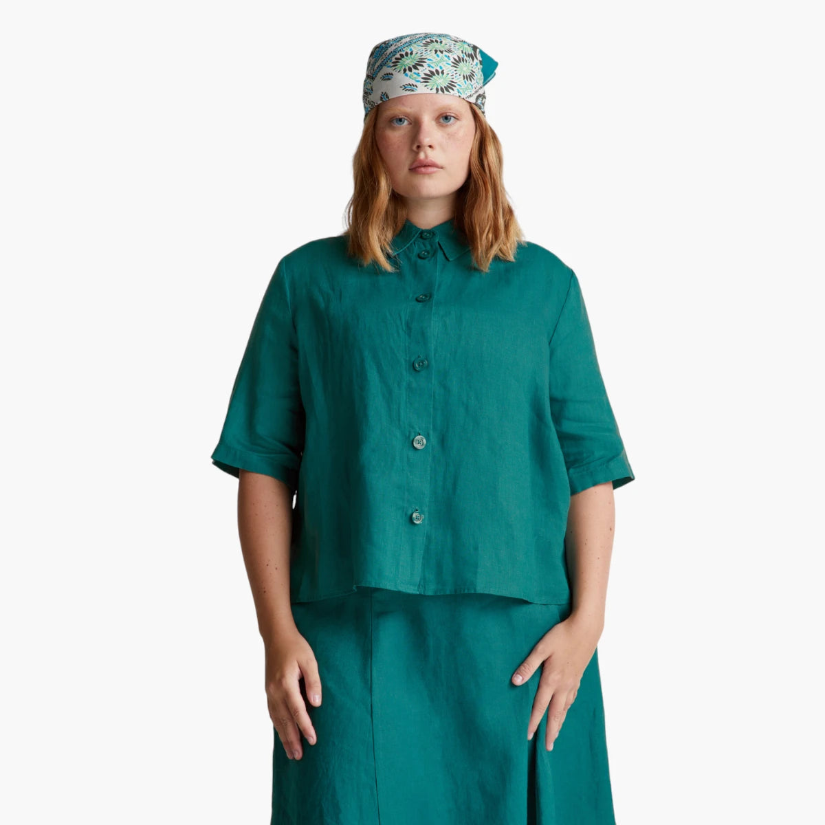 United Colors Of Benetton Woman Short Shirt In Pure Linen | LEVISONS