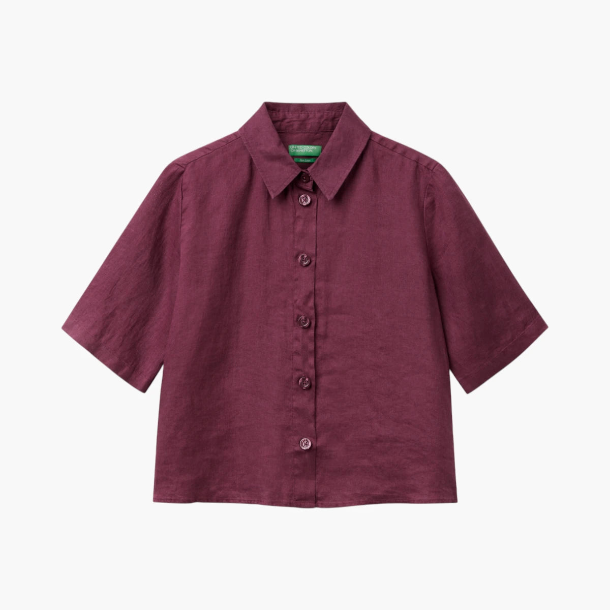 United Colors Of Benetton Woman Short Shirt In Pure Linen | LEVISONS
