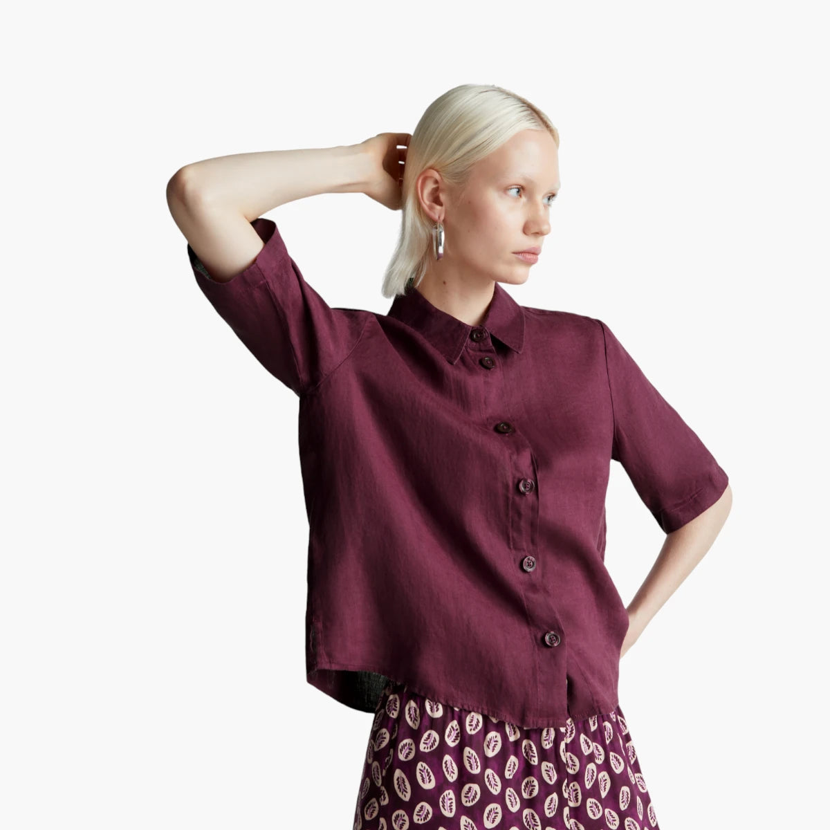 United Colors Of Benetton Woman Short Shirt In Pure Linen | LEVISONS