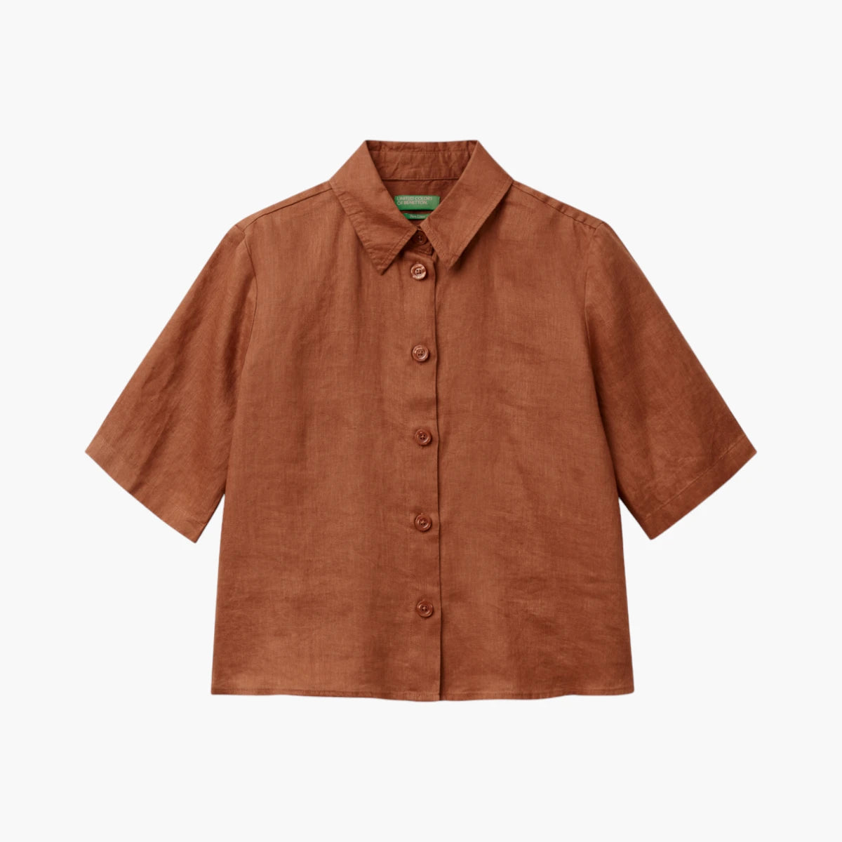 United Colors Of Benetton Woman Short Shirt In Pure Linen | LEVISONS