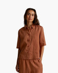 United Colors Of Benetton Woman Short Shirt In Pure Linen | LEVISONS