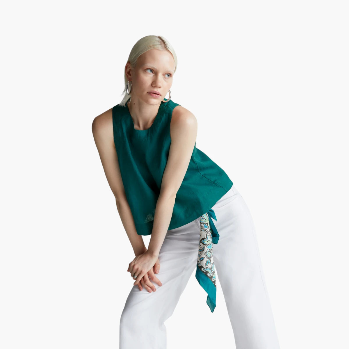 United Colors Of Benetton Woman Sleeveless Top In Pure Linen | LEVISONS