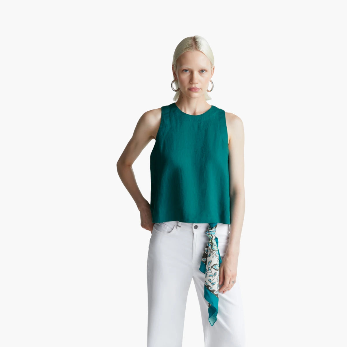 United Colors Of Benetton Woman Sleeveless Top In Pure Linen | LEVISONS