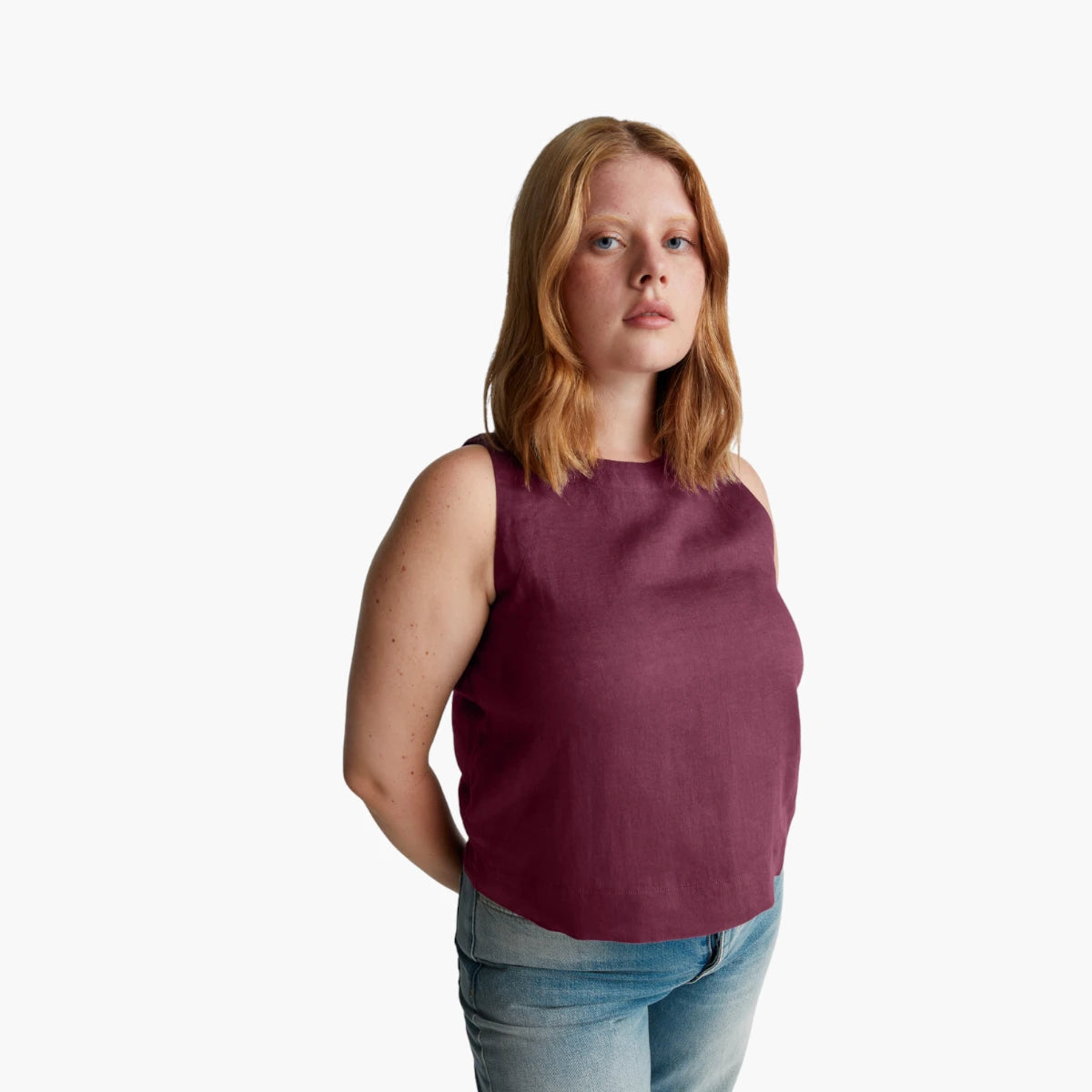 United Colors Of Benetton Woman Sleeveless Top In Pure Linen | LEVISONS