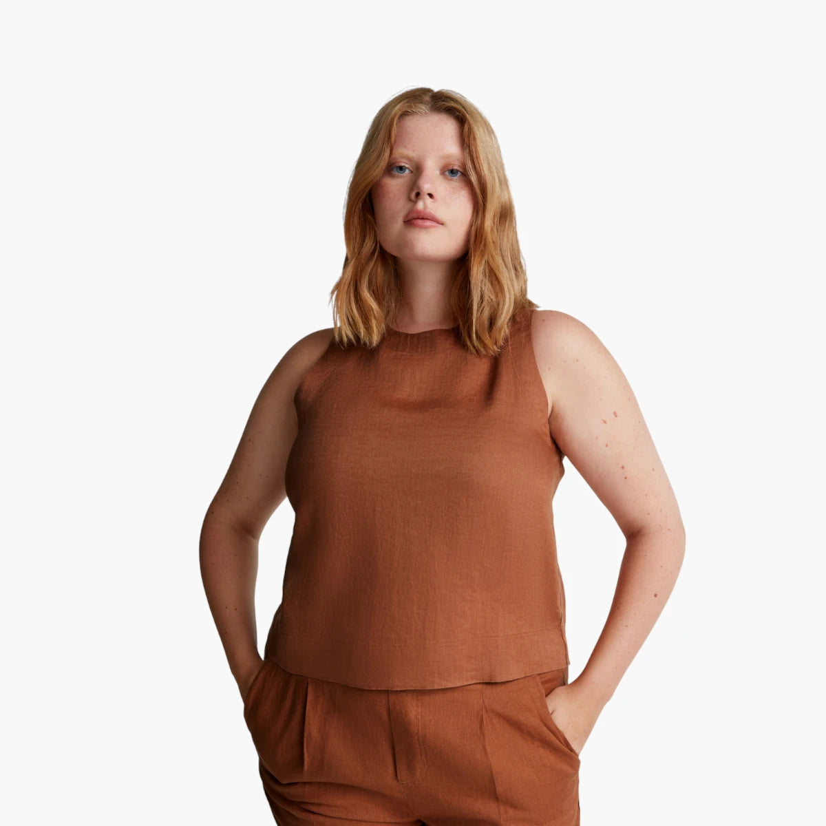 United Colors Of Benetton Woman Sleeveless Top In Pure Linen | LEVISONS