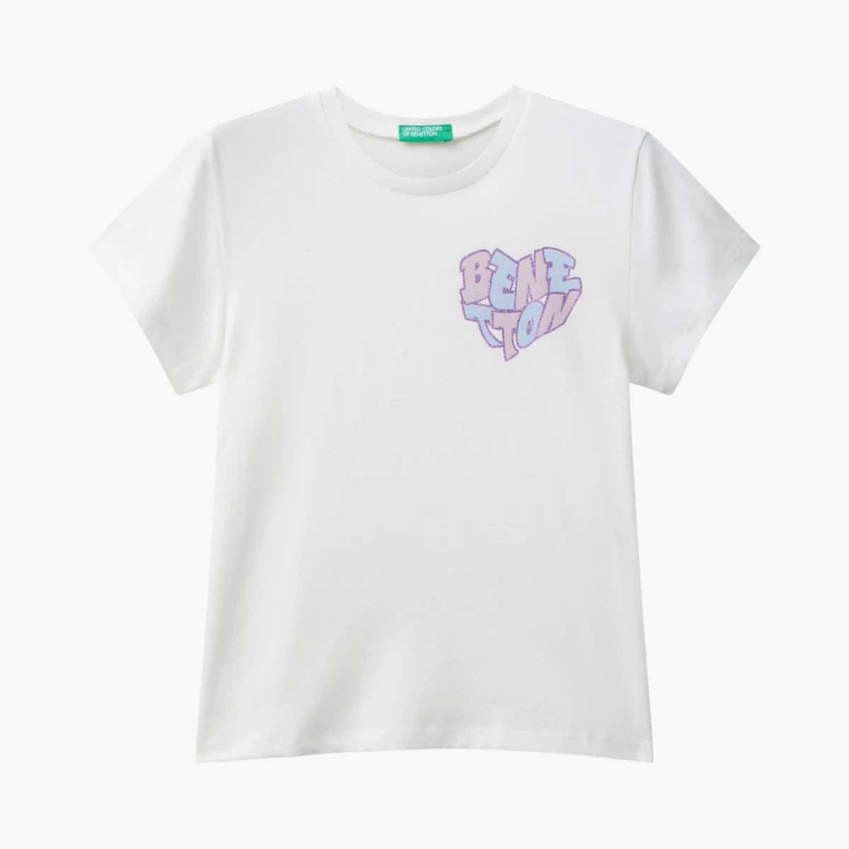 United Colors Of Benetton Girl Junior T-Shirt With Glittery Logo | LEVISONS