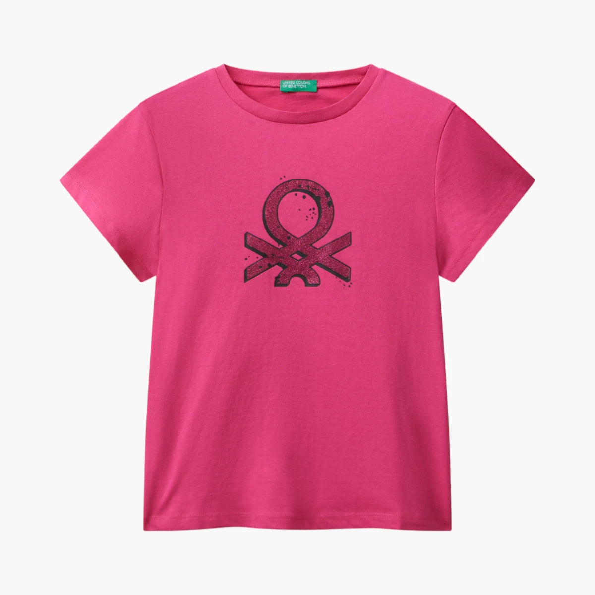 United Colors Of Benetton Girl Junior T-Shirt With Glittery Logo | LEVISONS