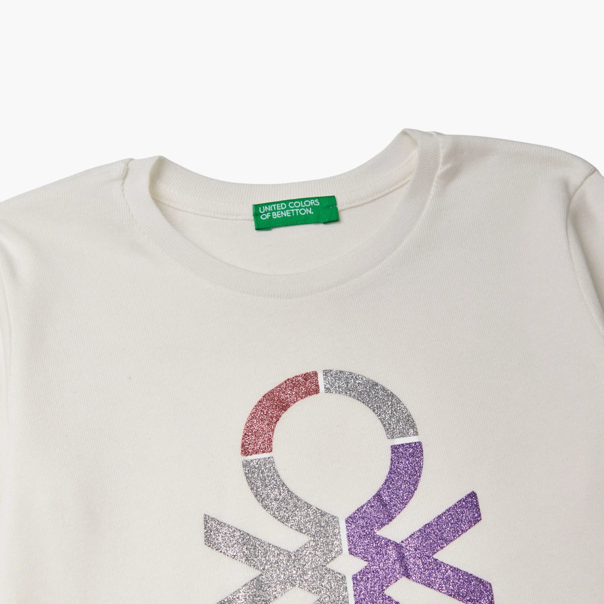 United Colors Of Benetton Girl Junior Long Sleeve T-Shirt With Glitter Print | LEVISONS