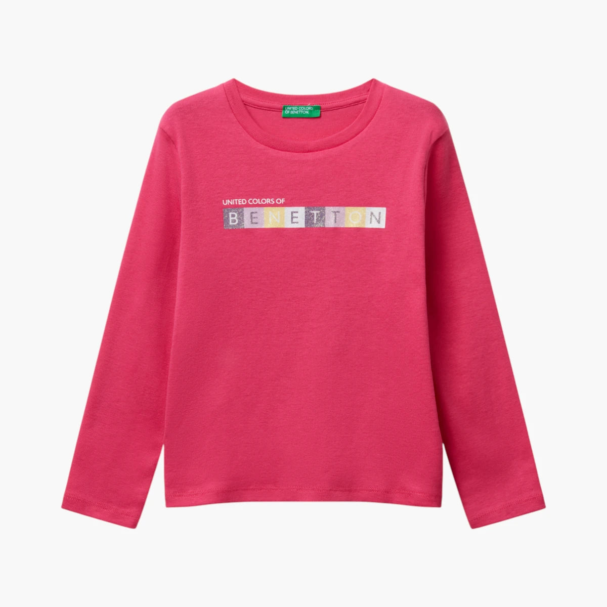 United Colors Of Benetton Girl Kid T-Shirt With Glittery Logo In Cotton | LEVISONS