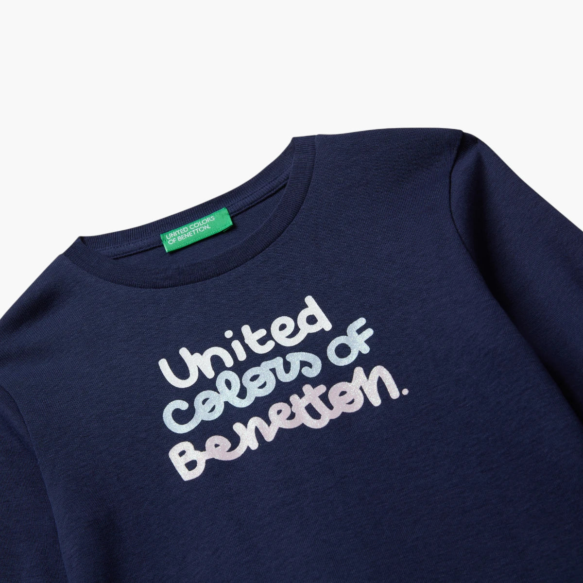 United Colors Of Benetton Girl Kid T-Shirt With Glittery Logo In Cotton | LEVISONS