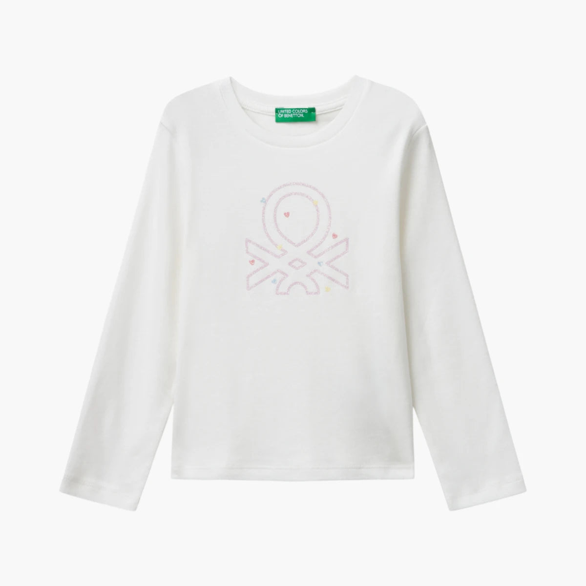 United Colors Of Benetton Girl Kid T-Shirt With Glittery Logo In Cotton | LEVISONS