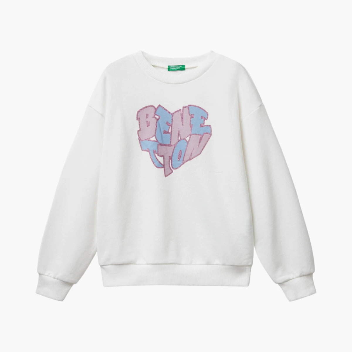 United Colors Of Benetton Girl Junior Sweatshirt With Glittery Logo Print | LEVISONS