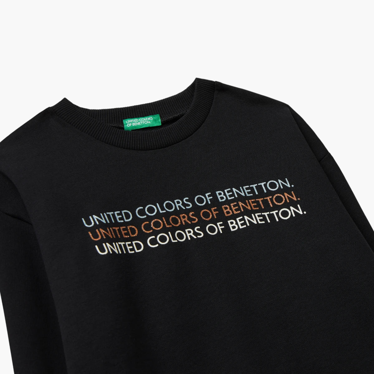 United Colors Of Benetton Girl Junior Sweatshirt With Glittery Logo Print | LEVISONS
