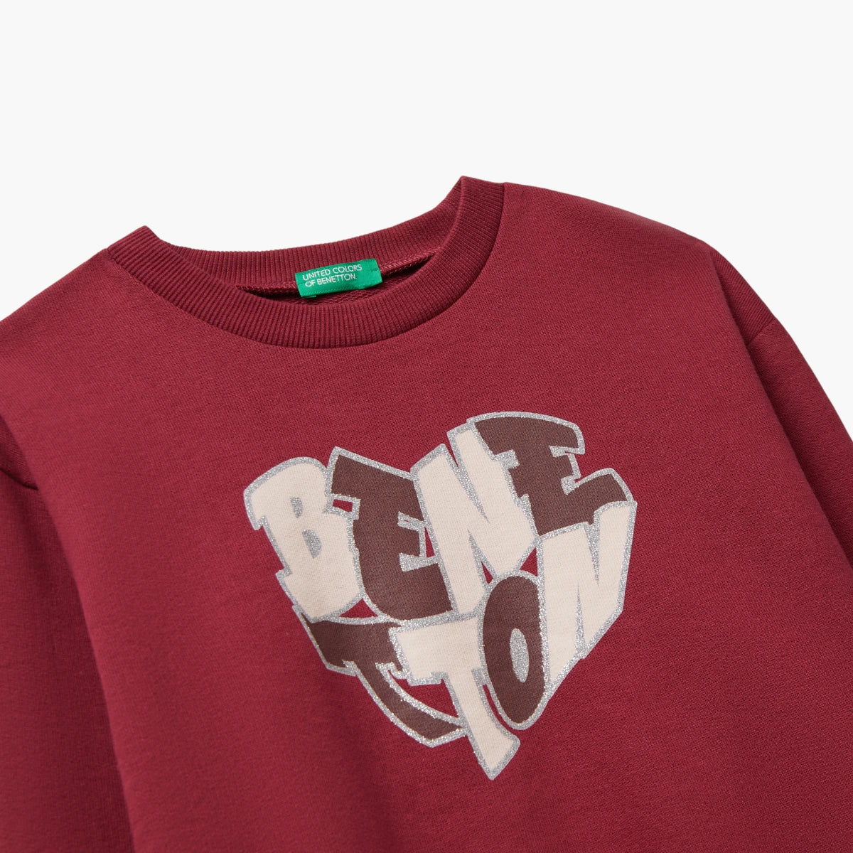 United Colors Of Benetton Girl Junior Sweatshirt With Glittery Logo Print | LEVISONS