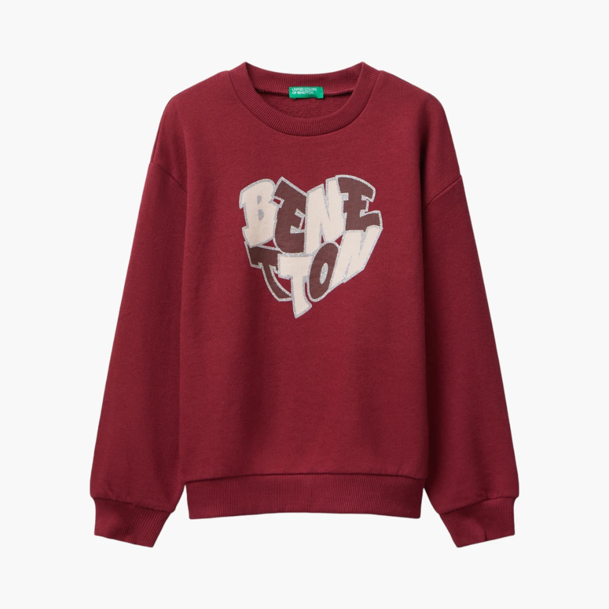 United Colors Of Benetton Girl Junior Sweatshirt With Glittery Logo Print | LEVISONS