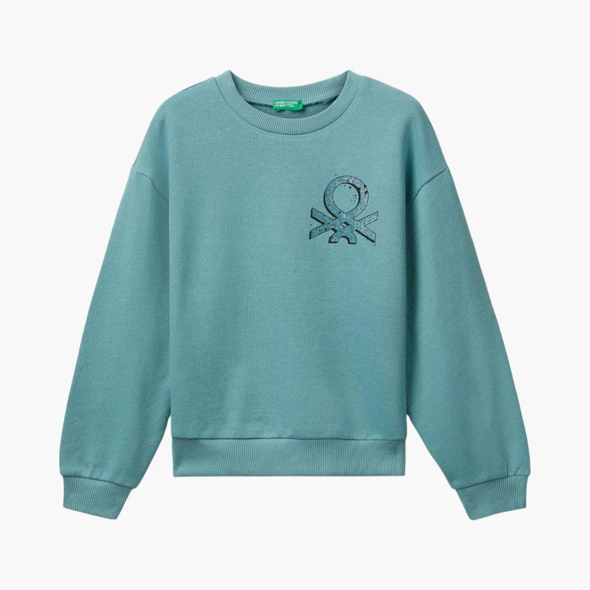 United Colors Of Benetton Girl Junior Sweatshirt With Glittery Logo Print | LEVISONS