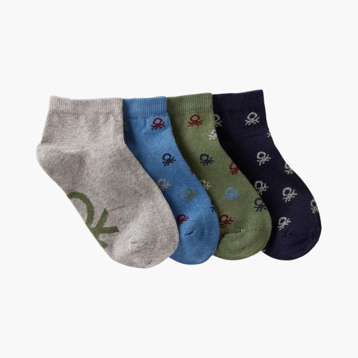 United Colors Of Benetton Boy Junior Four Pairs Of Short Socks With Logo | LEVISONS