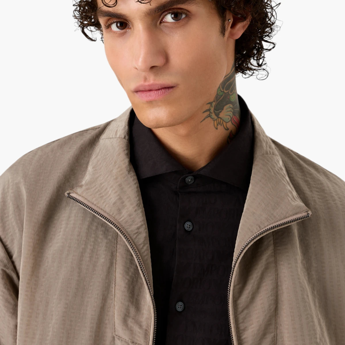 Emporio Armani All Over Logo Regular Fit Jacquard Shirt | LEVISONS