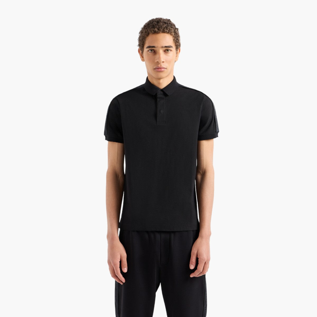 Emporio Armani Regular Fit Cotton Polo T-Shirt With Logo Tape | LEVISONS