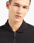 Armani Exchange Regular Fit Zip Up Cotton Polo Shirt | LEVISONS