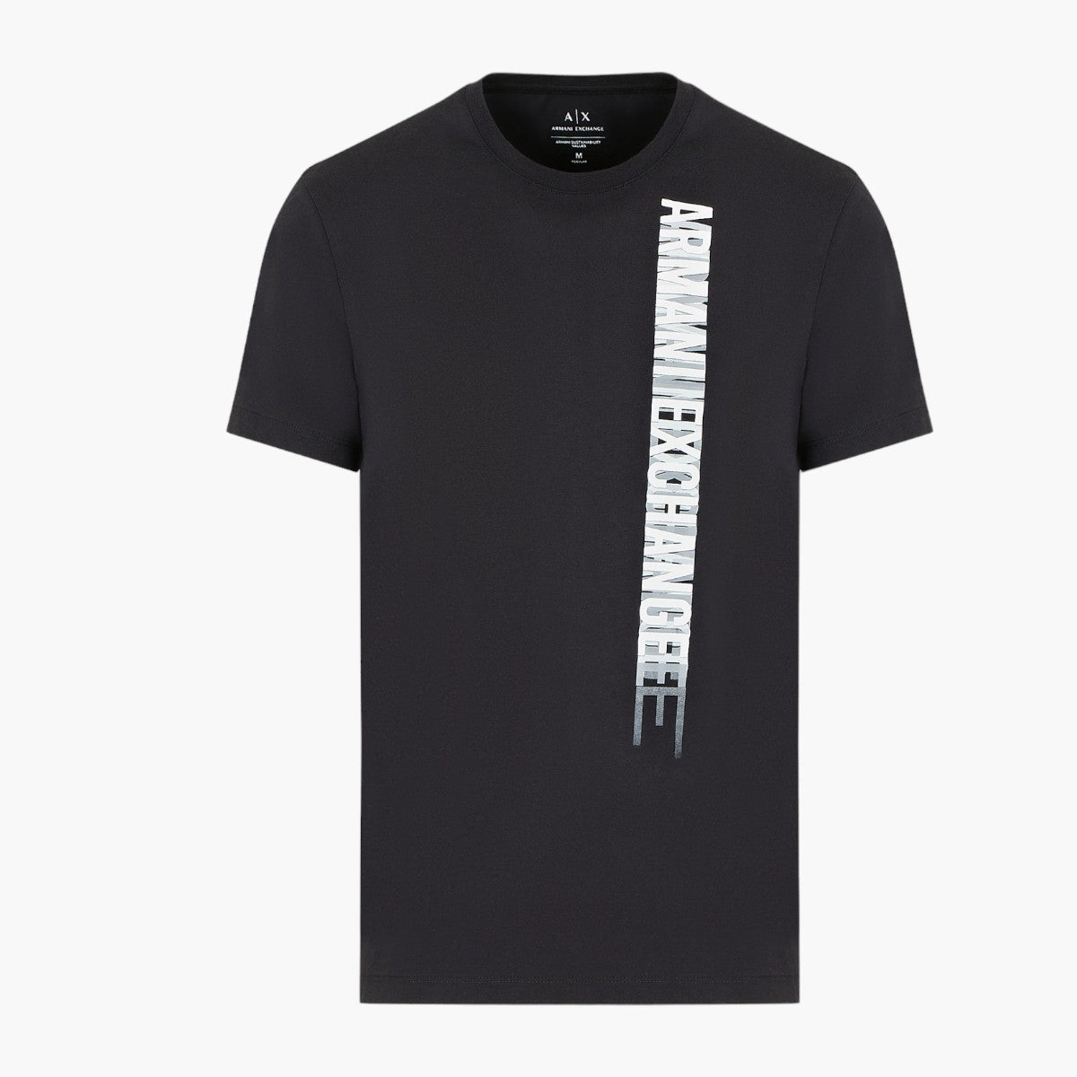 Armani Exchange Cotton T-Shirt With Vertical Branding | LEVISONS