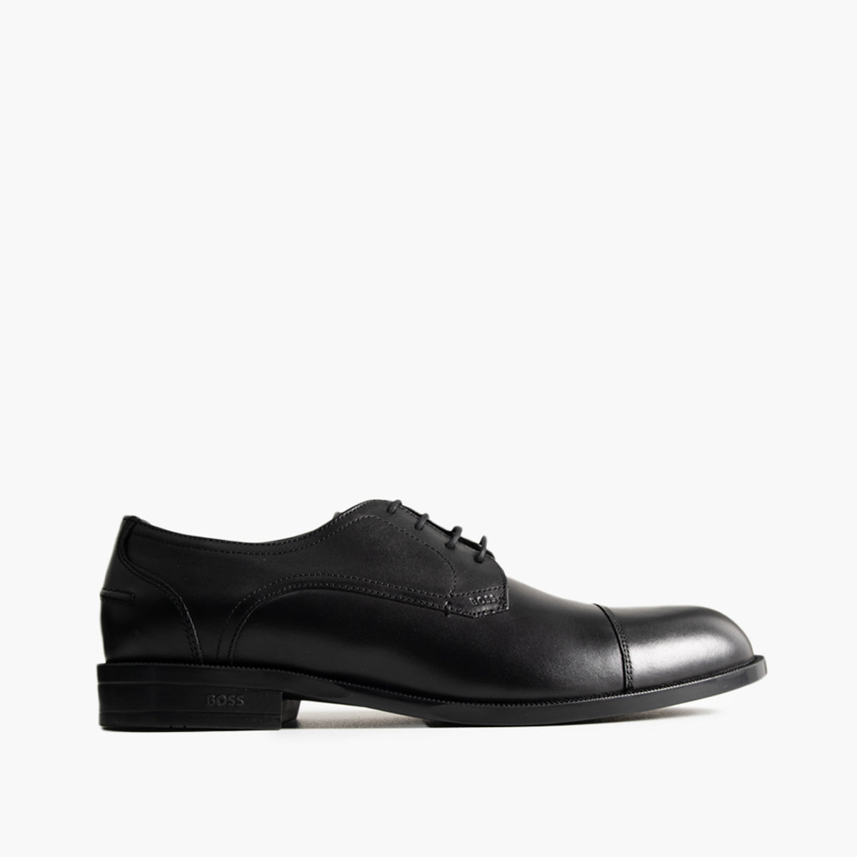 BOSS Black Leather Derby Shoes With Double Stitching | LEVISONS