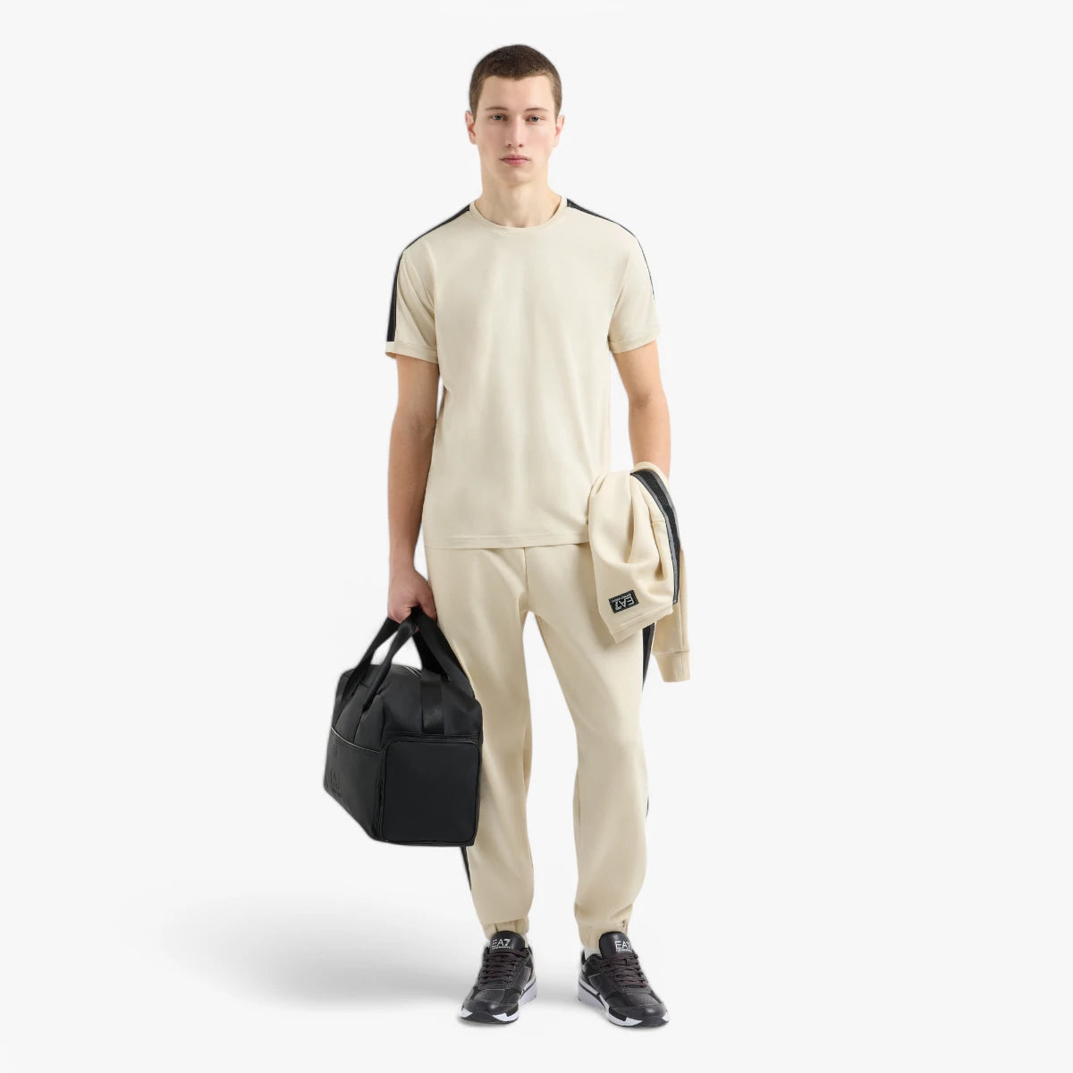 EA7 Regular Fit Logo Series Cotton Crewneck T-Shirt | LEVISONS
