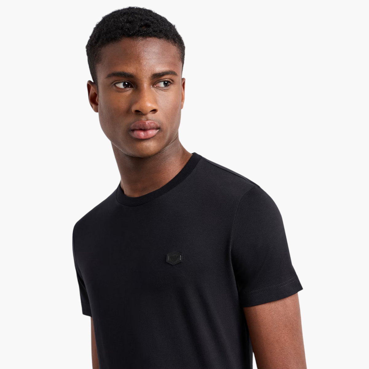Emporio Armani Regular Fit Essentials Cotton Crewneck T-Shirt With Micro Logo Patch | LEVISONS