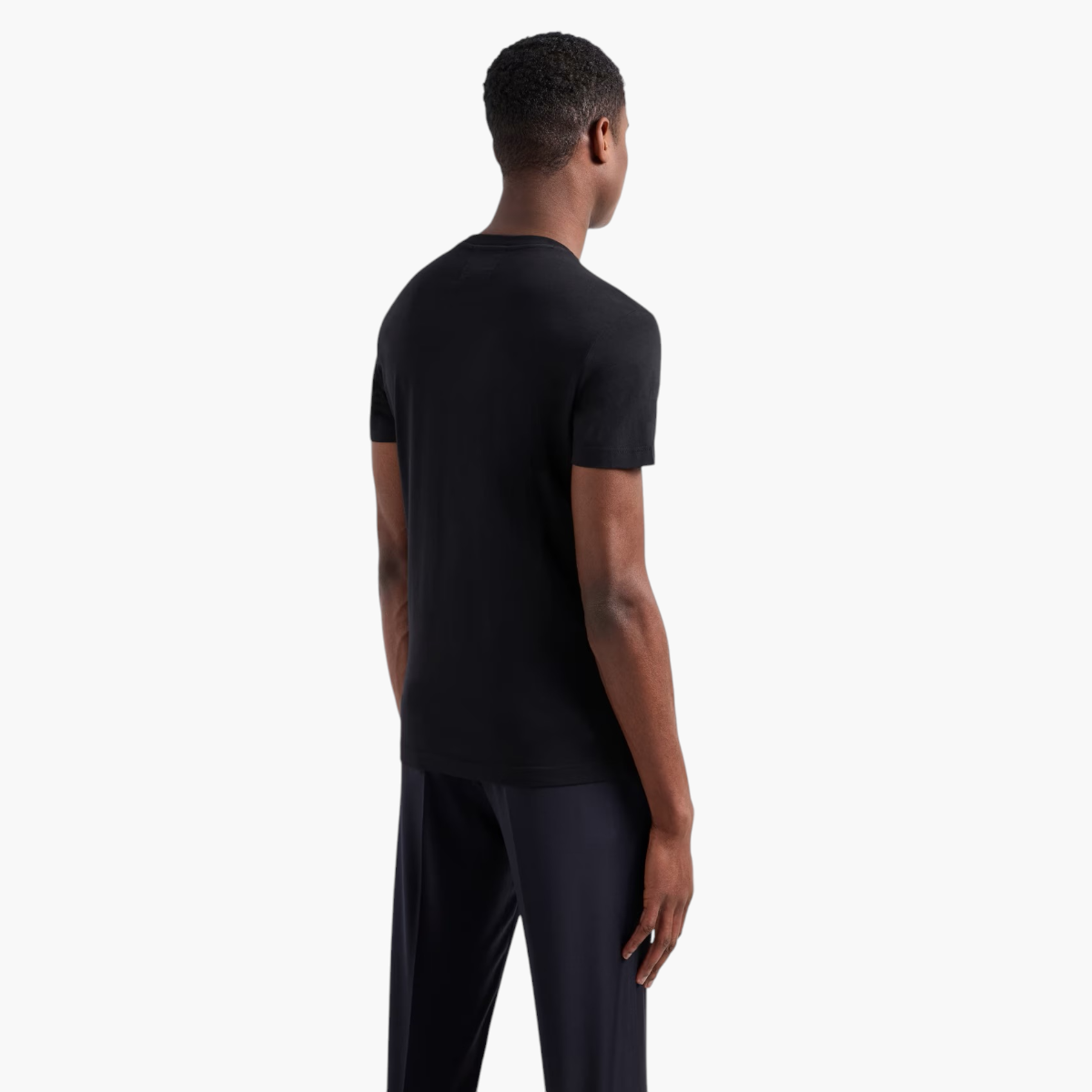 Emporio Armani Regular Fit Essentials Cotton Crewneck T-Shirt With Micro Logo Patch | LEVISONS