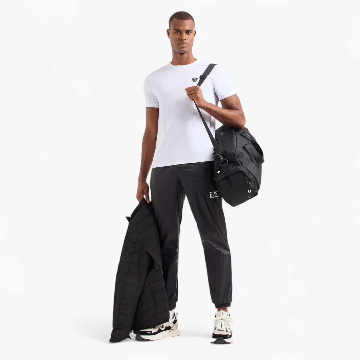 EA7 Slim Fit Premium Shield Crewneck T-Shirt | LEVISONS