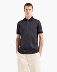 Emporio Armani Regular Fit Cotton Polo Shirt With All-Over Jacquard Branding | LEVISONS