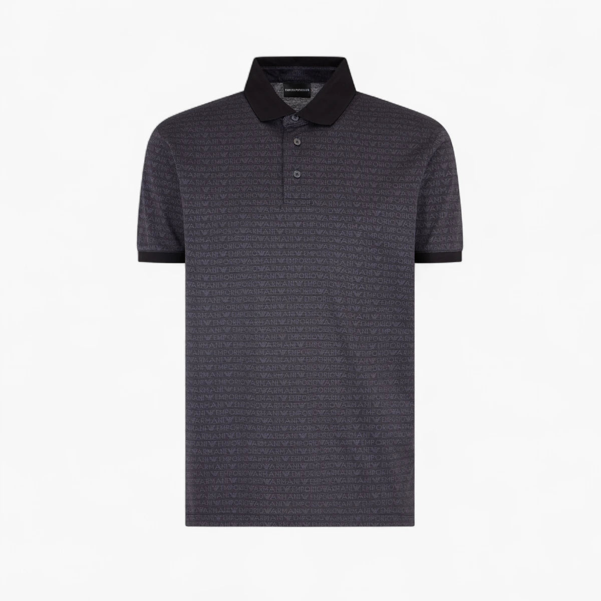 Emporio Armani Regular Fit Cotton Polo Shirt With All-Over Jacquard Branding | LEVISONS
