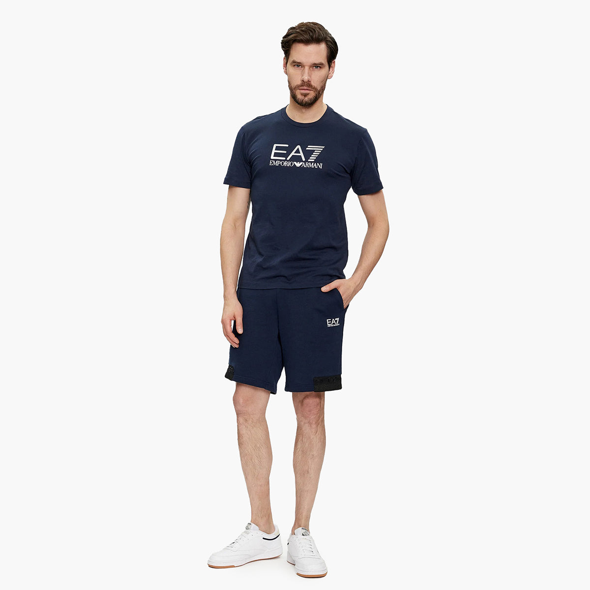 EA7 Lux Identity Cotton Crewneck T-Shirt | LEVISONS