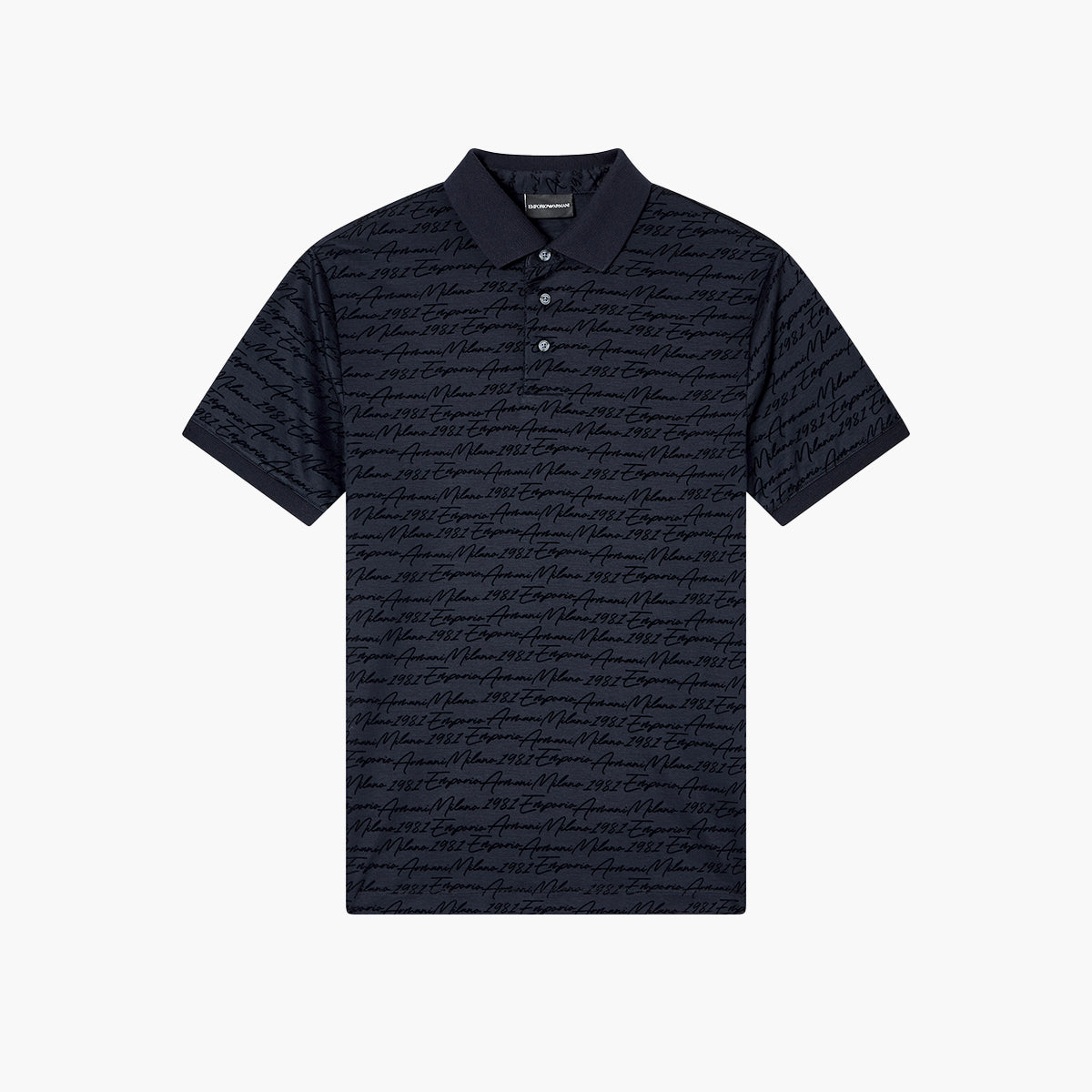 Emporio Armani Asv All-Over Flocked Logo Polo Shirt | LEVISONS