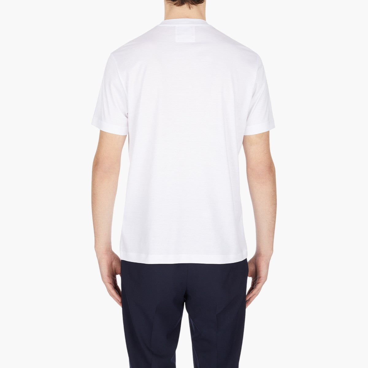 Emporio Armani Crewneck T-Shirt With Micro Logo Lettering | LEVISONS