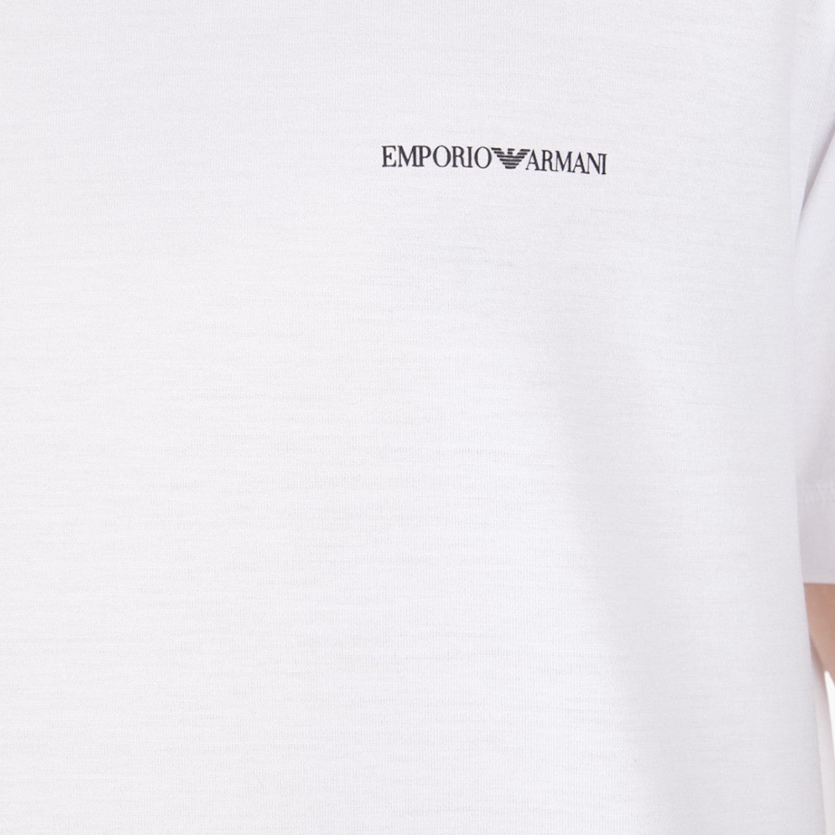 Emporio Armani Crewneck T-Shirt With Micro Logo Lettering | LEVISONS