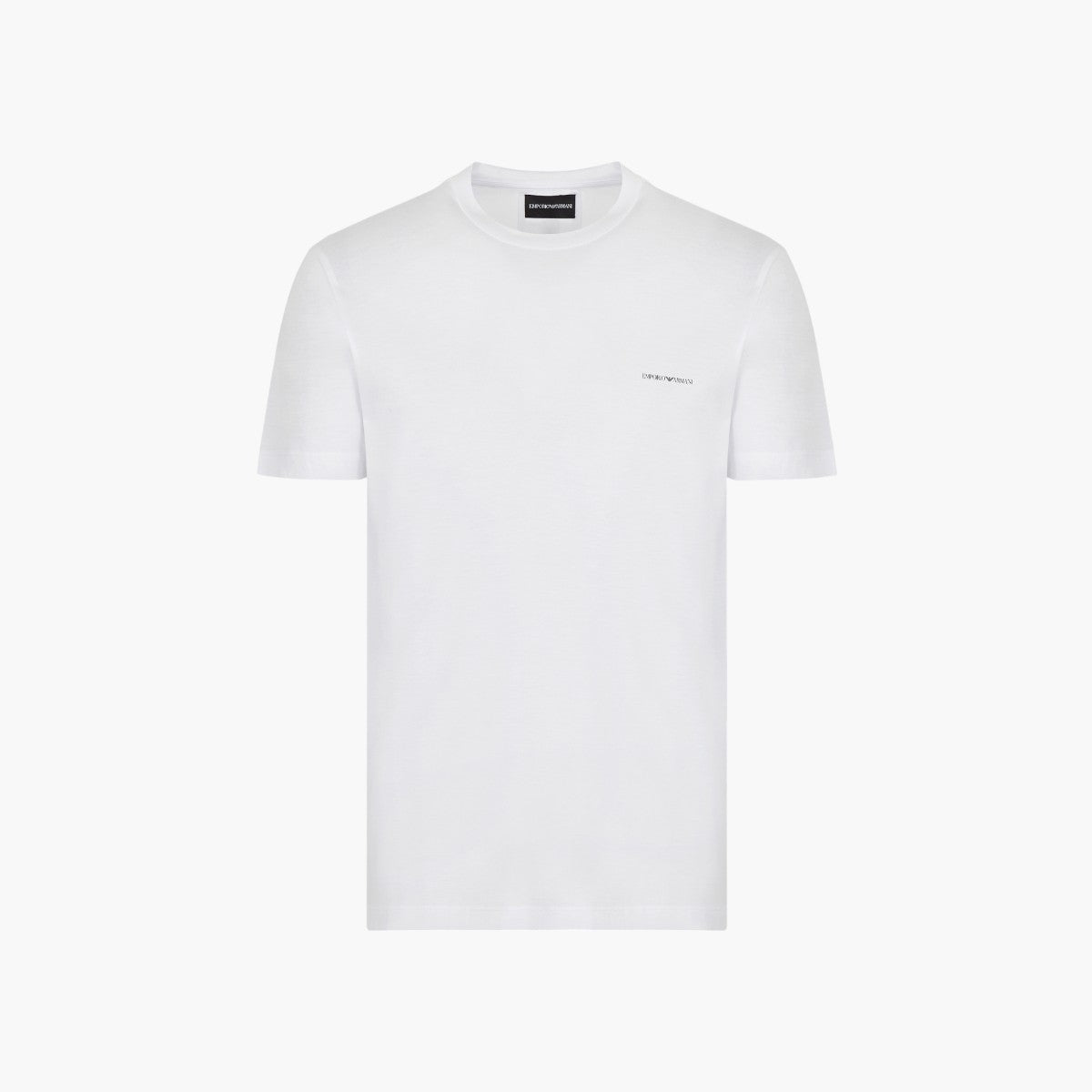 Emporio Armani Crewneck T-Shirt With Micro Logo Lettering | LEVISONS