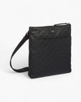 Emporio Armani All-Over Logo Flat Leather Shoulder Bag | LEVISONS