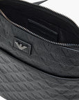 Emporio Armani All-Over Logo Flat Leather Shoulder Bag | LEVISONS