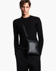 Emporio Armani All-Over Logo Flat Leather Shoulder Bag | LEVISONS