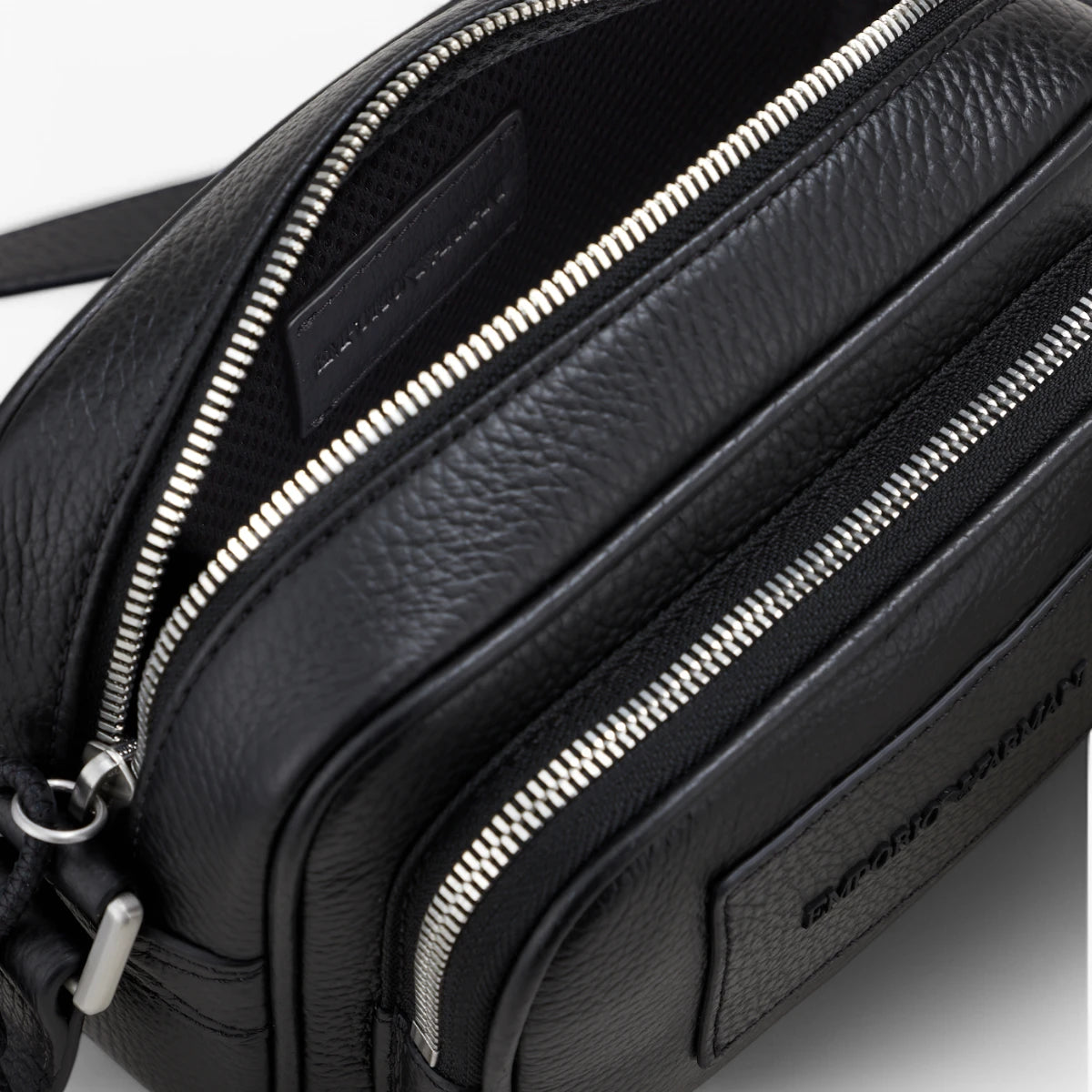 Emporio Armani Leather Camera Case With Adjustable Shoulder Strap | LEVISONS