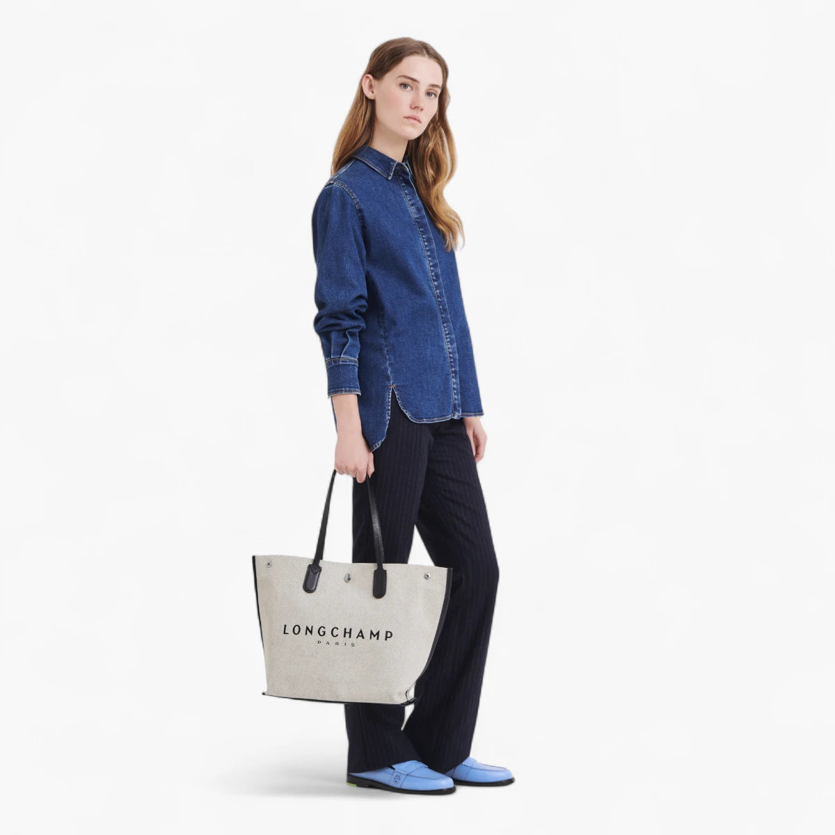 Longchamp Essential Toile Shoulder Bag Ecru | LEVISONS